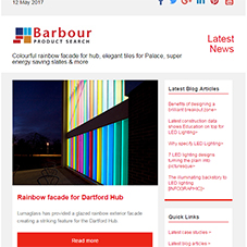 Colourful rainbow facade for hub, elegant tiles for Palace, super energy saving slates & more